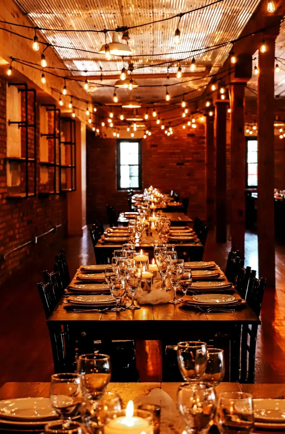 Exposed brick and timbers